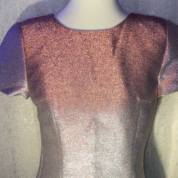 Express- Metallic Rose Gold Mini Dress - Picture 2 of 7